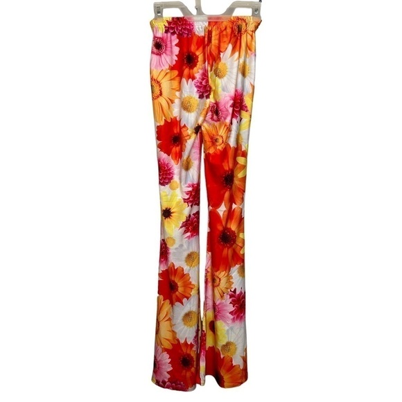 70’s Inspired Retro Bright Floral Bell Bottom Pants - Picture 9 of 10